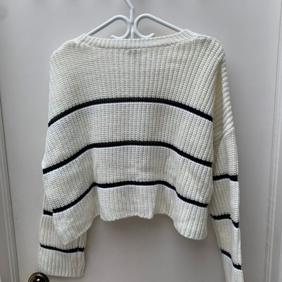 Moon & Madison Cropped Striped Knit Sweater - Picture 2 of 7